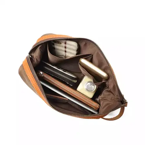 New Design Wholesale Organizer Large Makeup Bag Durable Waxed Canvas Hanging Toiletry Kit